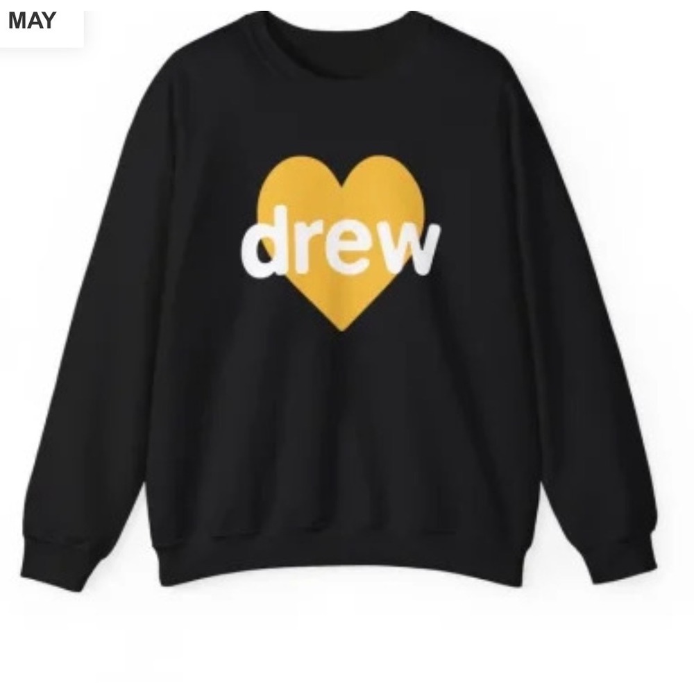 Drew House Heart Logo Crewneck Sweatshirt Black Yellow XS/S Streetwear